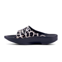 'OOFOS' Women's OOahh Slide Limited Edition - Black / Cheetah -fashion shoes 1103BLKCHEET shot4 1024x1024@2x