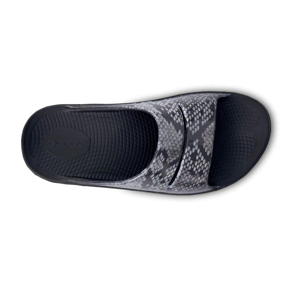 'OOFOS' Women's OOahh Slide Limited Edition - Black / Snake 4 'OOFOS' Women's OOahh Slide Limited Edition - Black / Snake - Image 2