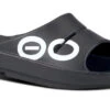 OOfos Men's OOahh Sport Slide Sandal - Black White