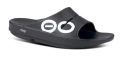 OOfos Men's OOahh Sport Slide Sandal - Black White