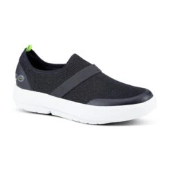 'OOFOS' Women's OOmg Fibre Low Slip On - White / Black -fashion shoes 5070WHTBLK 1 1024x1024@2x