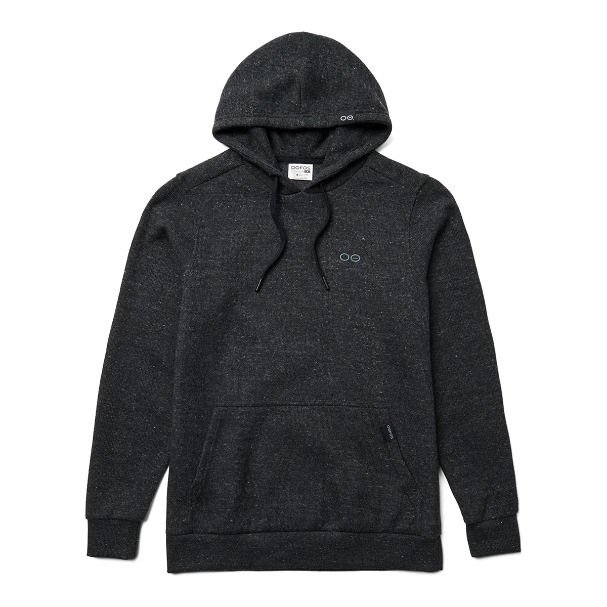 OOfos Men's OOmy Knit Hoodie - Dark Charcoal Gray Heather 3 OOfos Men's OOmy Knit Hoodie - Dark Charcoal Gray Heather