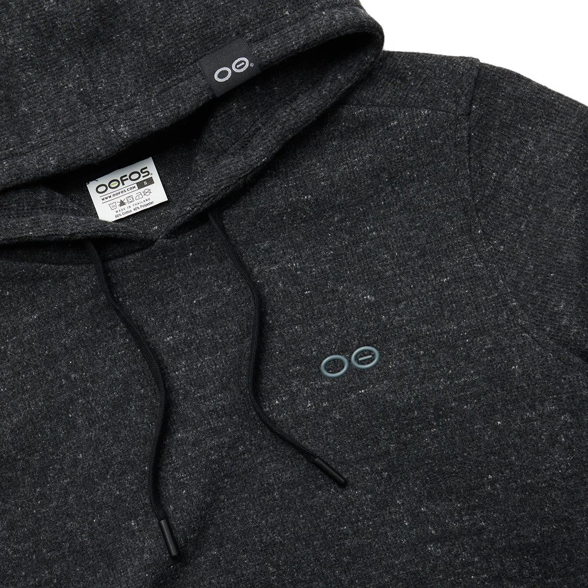 OOfos Men's OOmy Knit Hoodie - Dark Charcoal Gray Heather 7 OOfos Men's OOmy Knit Hoodie - Dark Charcoal Gray Heather - Image 5