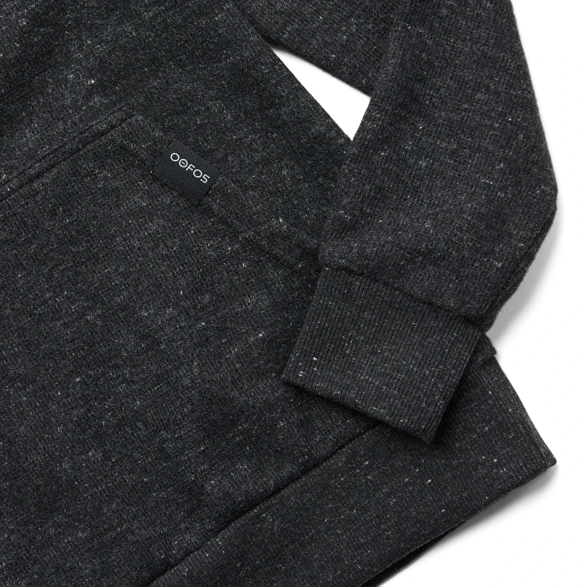 OOfos Men's OOmy Knit Hoodie - Dark Charcoal Gray Heather 8 OOfos Men's OOmy Knit Hoodie - Dark Charcoal Gray Heather - Image 6