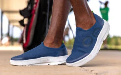 OOfos Men's OOmg EeZee Low Shoe - White Navy -fashion shoes Mens NavyeeZee2