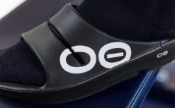 OOfos Men's OOahh Sport Slide Sandal - Black White -fashion shoes MicrosoftTeams image 122