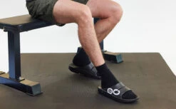 OOfos Men's OOahh Sport Slide Sandal - Black White -fashion shoes MicrosoftTeams image 123