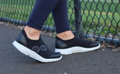 OOfos Women's OOmg Sport Low Shoe - White Black -fashion shoes MicrosoftTeams image 7