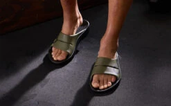 OOfos Men's OOahh Sport Slide Sandal - Tactical Green -fashion shoes MicrosoftTeams image 99