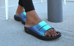 OOfos Women's OOahh Luxe Slide Sandal - Atlantis -fashion shoes OOahh Atlantis 3