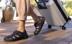 OOfos Women's OOcandoo Sandal - Black -fashion shoes OOcandoo Womens Black1