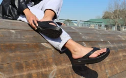 OOfos Women's OOmega OOlala Sandal - Black -fashion shoes OOmega Black